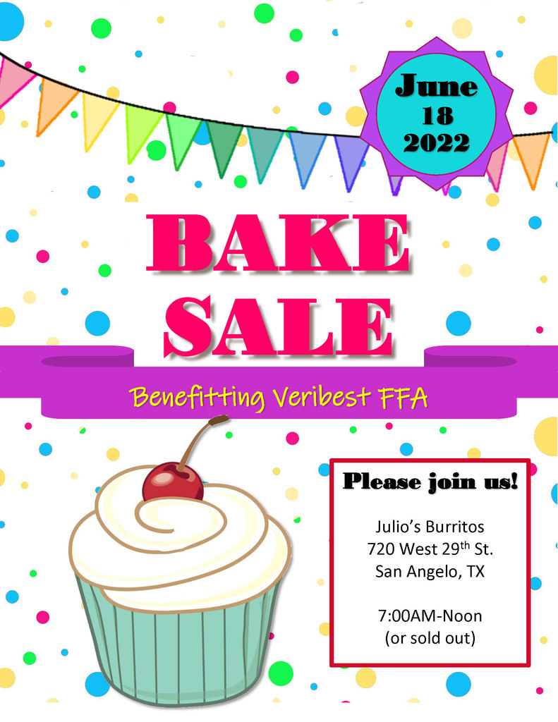 FFA Bake Sale Flyer