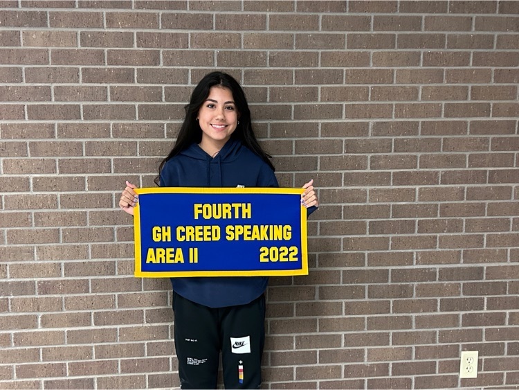 Congratulations to Stormie Luna. She represented Veribest FFA at the Area II LDE contest this morning and placed 4th in Jr Creed Speaking. Way to go Stormie!